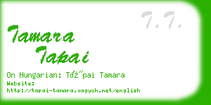tamara tapai business card